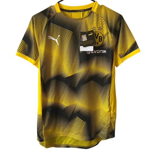 NEW PUMA Junior's BVB Stadium Graphic Jersey with Sponsor Logo Cyber Yellow XL - Picture 1 of 4